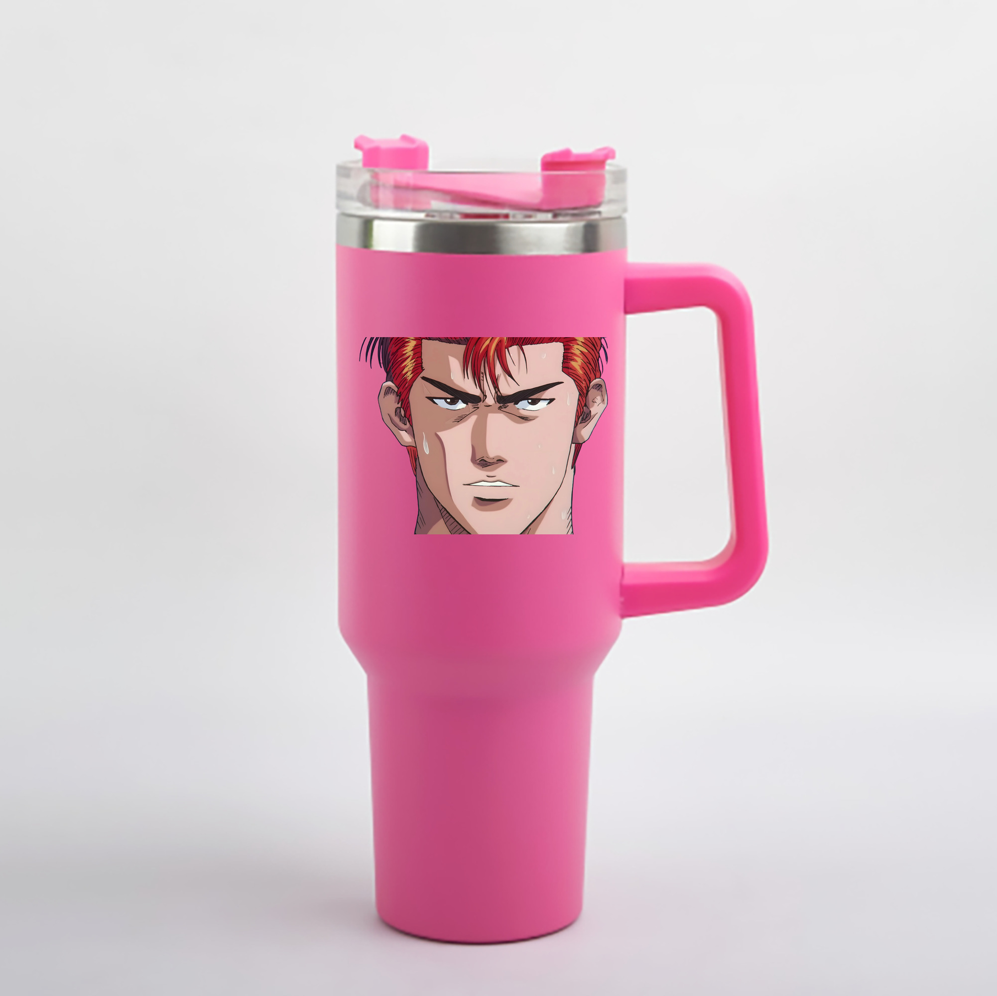 （画像用） SLAM DUNK／スラムダンク 1200mL車用タンブラー - クリスタルステッカー（プラスチックストロー付き）